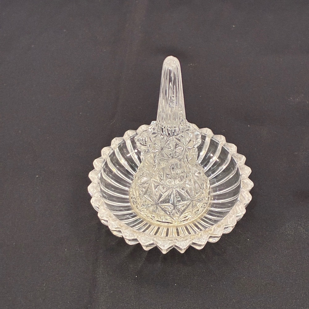 Vtg Byrdes Glass Collection Ring Holder Dish Trinket Three‎ Birds